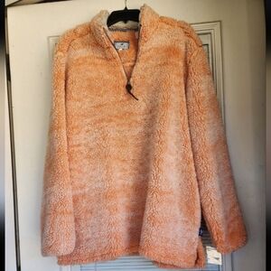 Properly Tied Pintail Cozy Orange Sherpa Pullover